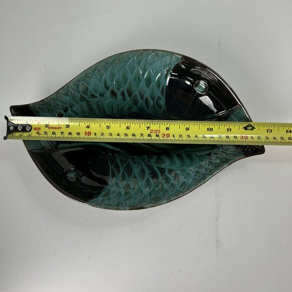 Large Fish Platter - Blue Mountain Pottery -BMP Canada MCM Blue Green Black 13” - Picture 4 of 6